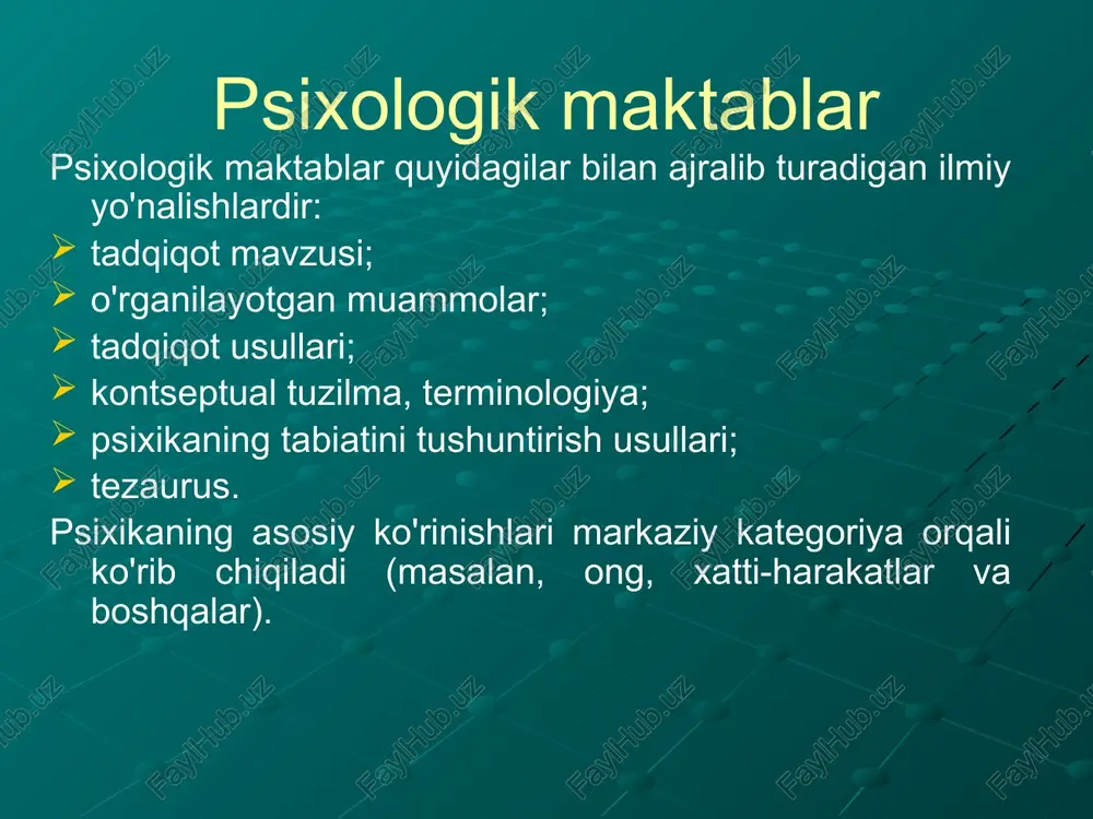 va yo`nalishlari paydo bo`ldi. ong psixologiyasining ahamiyati biheviorizm bixeviorizm (inglizcha xatti-harakatlardan) psixologiyaning yo'nalishi: ongni ilmiy tadqiqot predmeti sifatida inkor etish; psixika va shaxsiyatni xulq-atvorning turli shakllariga kamaytirish. , bixeviorizm aqshda 30-yillarda paydo bo'lgan. va nihoyat 50-yillarda mustaqil yoʻnalishga aylandi. 20-asr. hududlar odatda quyidagilarni o'z ichiga oladi: klassik (radikal) bixeviorizm; neo-bixeviorizm. bixevioristlar introspeksiya va klassik psixologiyaning ilmiy usullar bilan tasdiqlanmagan kontseptsiyalaridan voz kechishni taklif qildilar: ong, assotsiatsiya, his-tuyg'ular va boshqalar, ular sub'ekt ichida yuzaga keladi va faqat introspeksiya orqali kashf etiladi . ular inson psixikasining laboratoriya eksperimental sharoitlarida ishonchli tarzda qayd etilishi va takrorlanishi mumkin bo'lgan ko'rinishlarinigina ko'rib chiqishni maqsadga muvofiq deb bilishgan. ular psixikaning tashqi ko'rinishlarini tashqi dunyoda yuzaga keladigan va tashqi kuzatish orqali ob'ektiv ravishda aniqlanadigan xatti-harakatlar bilan bog'ladilar. xulq-atvor - bu tashqi muhitdan kelib chiqadigan ogohlantirishlarga tananing motor harakatlarining javobi. tashqi ogohlantirishlar , oddiy yoki murakkab vaziyatlar stimullar (s) javob harakatlari - reaktsiyalar ( r ). xulq-atvor orqali …