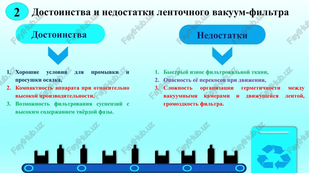 delnaya poverxnost filtrovaniya, slojnost germetizatsii raspredelitelnoy golovki, neobxodimost peremeshivaniya suspenzii v korite, nevozmojnost filtrovaniya suspenziy, obrazuyushix rixlie osadki, srazu otvalivayushiesya ot filtrovalnoy tkani. ris. 1.6. sxema ustroystva raspredelitelnoy golovki: 1 - podvijniy disk; 2 - nepodvijniy disk; i - zona filtratsii; ii - zona prosushki; iii - zona promivki i prosushki osadka; iv - zona otduvki osadka; v - zona ochistki tkani. 4 image24.png image25.png image26.emf image27.png image28.emf image29.png image30.png /docprops/thumbnail.jpeg