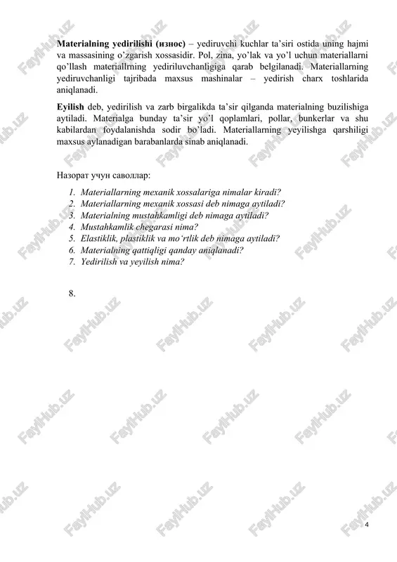qurilish materiallarining mexanik xossalari - Page 4