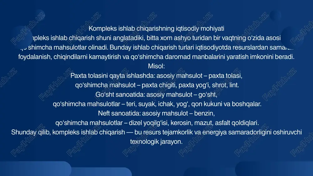 r: har bir mahsulotning sotish qiymati aniqlanadi. har bir mahsulot uchun doimiy foyda foizi belgilanadi (masalan, 20%). sotish qiymatidan shu foyda ulushi ayriladi — natijada mahsulotga to‘g‘ri keladigan xarajat aniqlanadi. umumiy xarajatlar shu nisbatda taqsimlanadi. formula: xi=(1−f)×pix_i = (1 - f) \times p_ixi​=(1−f)×pi​ bu yerda: xix_ixi​ — i-mahsulot xarajati, fff — yalpi foydaning doimiy ulushi (%), pip_ipi​ — mahsulotning sotish bahosi. 🟢 afzalligi: foyda siyosatini tahlil qilishda qulay. 🔴 kamchiligi: har bir mahsulot uchun foyda marjasi bir xil bo‘lmasligi mumkin. leverage social media, seo, and paid ads engage customers with informative blogs and videos guide prospects through the buyer's journey our marketing strategy focuses on a multi-channel approach to reach and engage our target customers. we'll invest in digital marketing tactics like social media, seo, and paid advertising to drive brand awareness and website traffic. kompleks ishlab chiqarish xarajatlarining turlari: to‘g‘ridan-to‘g‘ri xarajatlar — ma’lum bir mahsulotga bevosita tegishli (masalan, xom …