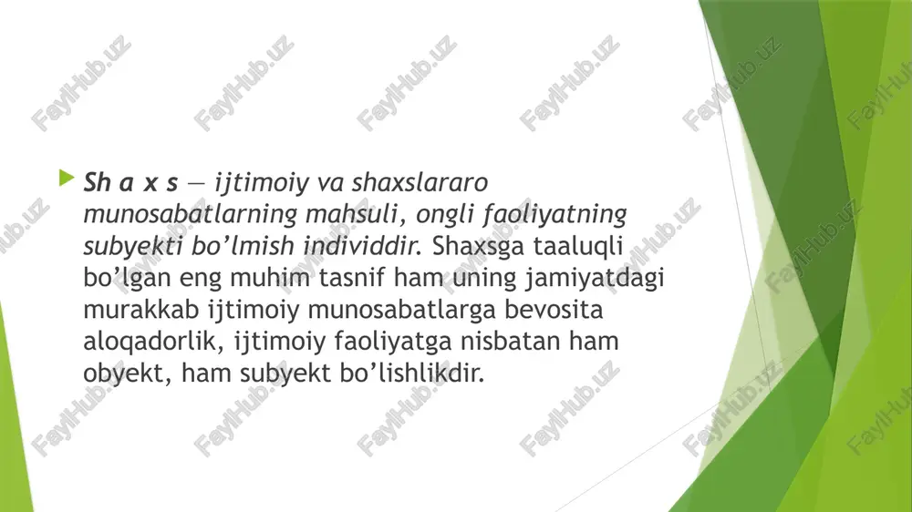 iq tarzda shakllanadi. masalan, maktabda bir fan o’qituvchisining bolaga nisbatan ijobiy munosabati, doimiy maqtovlari uning o’z-o’ziga bahosini oshirsa, boshqa bir o’qituvchining salbiy munosabati ham bu bahoni pastlatmasligi mumkin. ya’ni, bu baho ko’proq shaxsning o’ziga bog’liq bo’lib, u subyektiv xarakterga egadir. o’z-o’ziga baho nafaqat xaqiqatga yaqin (adekvat), to’g’ri bo’lishi, balki u o’ta past yoki yuqori ham bo’lishi mumkin. o’z-o’ziga bahoning past bo’lishi ko’pincha atrofdagilarning shaxsga nisbatan qo’yayotgan talablarining o’ta ortiqligi, ularni uddalay olmaslik, turli xil e’tirozlarning doimiy tarzda bildirilishi, ishda, o’qishda va muomala jarayonidagi muvaffaqiyatsizliklar oqibatida xosil bo’lishi mumkin. bunday o’smir yoki katta odam ham, doimo tushkunlik holatiga tushib qolishi, atrofdagilardan chetroqda yurishga harakat qilishi, o’zining kuchi va qobiliyatlariga ishonchsizlik kayfiyatida bo’lishi bilan ajralib turadi va bora-bora shaxsda qator salbiy sifatlar va hatti-xarakatlarning paydo bo’lishiga olib keladi. xattoki, bunday xolat suisidal harakatlar, ya’ni o’z joniga qasd qilish, real borligidan «qochishga» intilish psixologiyasini ham keltirib chiqarishi mumkin. o’zi-o’ziga baho o’ta yuqori o’zi-o’ziga …