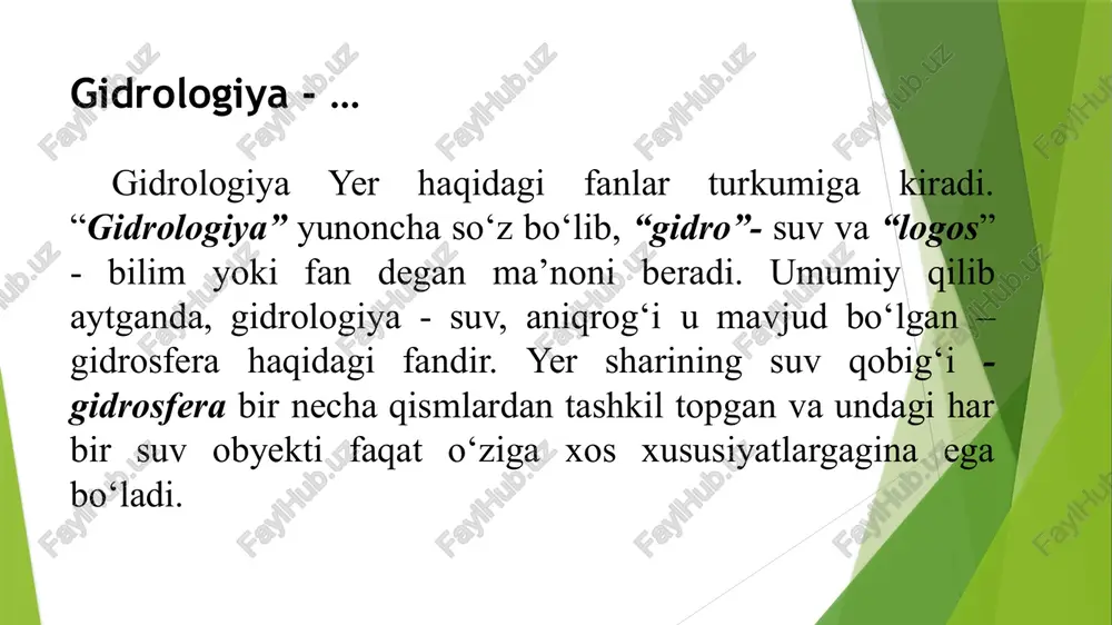 ’shilishidan doimiy suv oqadigan daryolar hosil bo’ladi. daryolarga yer osti suvlarining qo’shilishidan ularning suvliligi ortadi. yuqoridagilardan xulosa qilib, daryolarga quyidagicha ta’rif berish mumkin: daryo deb, havzaga yoqqan yog’inlardan hosil bo’lgan yer usti va yer osti suvlari hisobiga to’yinib, tabiiy o’zanda oquvchi suv massalariga aytiladi. daryolar suvi okeanlar, dengizlar yoki ko’llarga kelib quyiladi. ayrim hollarda esa turli sabablarga ko’ra daryo suvi kamayib ketishi natijasida, ularga yetib bormasligi mumkin. o’z suvini okeanlarga, dengizlarga va ko’llarga quyadigan daryolar bosh daryo deyiladi. bosh daryolar qanday suv havzasiga quyilishiga bog’liq holda ikki guruhga bo’linadi: 1. okean daryolari - bunday daryolar okean yoki okean bilan tutash bo’lgan dengizlarga quyiladi. masalan, amazonka, amur, don, dunay, lena, nil va hokazo. 2. kontinent daryolari - berk havzalardagi dengiz yoki ko’llarga quyiladi yoki ulargacha yetib bormasligi mumkin. masalan, amudaryo, sirdaryo, volga, ural va boshqalar. don daryosi amazonka daryosi dunay daryosi okean daryolari kontinent daryolari amudaryo volga daryosi sirdaryo bosh daryoga …