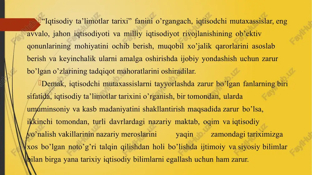 haroitida davlatning aralashuvini cheklash g’oyasini ilgari suradi. bozor mexanizmining buzilishi monopoliyalar vujudga kelganda ham yuz berishini ko’rsatadi. funksional bog’lanish g’oyasini asoslaydi, bozor bahosini belgilovchi omillar talab va taklifdan iborat, deb hisoblaydi. bu maktab vakillaridan l.valras umumiy iqtisodiy muvozanatlik modelini ishlab chiqishga, i.shumpeter esa iqtisodiy tizimlar o’zgarishining ichki kuchlarini ko’rsatib berishga harakat qilgan hamda iqtisodiyotni harakatga keltiruvchi asosiy kuch tadbirkorlik, degan xulosaga kelgan. keynschilik – rivojlangan bozor iqtisodiyotini davlat tomonidan tartibga solib turish zarurligini asoslashga qaratiladi. jon meynard keyns «bandlik, foiz va pulning umumiy nazariyasi» (1936) nomli kitobida bunday tartibga solish yalpi talabga hamda shu orqali inflyatsiya va bandlikka ta‘sir ko‗rsatishini asoslaydi. neoliberalizm (f.xayek, l.erkard) – davlatning iqtisodiyotga aralashuvini eng kam darajaga keltirishga, e‘tiborni xususiy tadbirkorlikni rivojlantirishga qaratish lozimligini uqtiradi. monetarizm – (m. fridman) iqtisodiyotni boshqarishni pul muomalasini tartibga solish orqali amalga oshirish mumkinligini asoslab beradi image1.jpg /docprops/thumbnail.jpeg