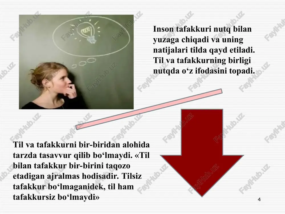 ilsa, nutq o'stirish deganda, o'quvchilarning tilning talaffuzi, lug'ati, sintaktik qurilishi va bog'lanishli nutqni faol egallashlariga yordam beradigan metod va usullarni qo'llash tushuniladi. shuning uchun ham grammatika va imlo dasturi tovushlar va harflar, so'z, gap, bog'lanishli nutq kabi qismlarni o'z ichiga olgan. ona tili dasturining bo'limlari „xat-savod o'rgatish va nutq o'stirish", ,,0'qish va nutq o'stirish", „grammatika, imlo va nutq o'stirish" deb nomlangan. nutq o‘stirish nima? * ifoda funksiyasi shundan iboratki, nutq yordamida odam ma’lum bir narsaga, hodisaga va oʻziga munosabatini bildiradi. ta’sir qilish funksiyasi shundan iboratki, nutq yordamida biz boshqa shaxsni yoki odamlar guruhini ma’lum bir harakatga undash yoki tinglovchilarda biror narsaga ma’lum nuqtayi nazarni shakllantirishga harakat qilamiz. qoida tariqasida, nutqning bu funksiyasi buyruq, murojaat yoki ishontirish orqali amalga oshiriladi. xabarning vazifasi odamlar oʻrtasida fikr va ma’lumot almashishdir. nutqning asosiy funksiyalari: xabar ta'sir belgi ifoda * odam nutq yordamida o‘zining fikrlari, his-tuyg‘ulari, istaklarini bayon etadi va boshqalarning fikrlari, his-tuyg‘ulari, istaklarini anglab …