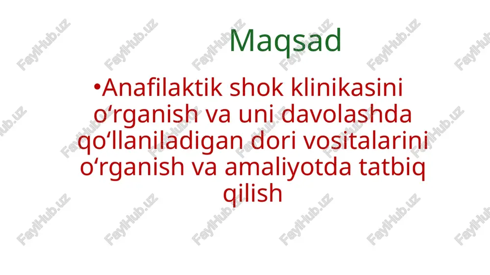 gi oshqozon va o’n ikki barmoqli ichakning oshqozon yarasi, giperatsid gastrit, jigar va / yoki buyraklarning og’ir disfunktsiyasi, epilepsiya, gemorragik insult, retinada qon ketish aqb ni ko‘tarish uchun vazopressorlar (dopamin, noradrenalin) qilinadi. dopamin bir daqiqaga 200 mkg tezlikda v/i ga yuboriladi yoki 0,2 % li 1-2 ml noradrenalin 150-200 ml 5 % li glyukoza yoki natriy xloridning izotonik eritmasiga qo‘shib venadan bir daqiqaga 20 tomchi tezlikda qilinadi. har 10 daqiqada aqb o‘lchab turiladi. vazopressorlarni yuborishdan oldin tsirkulyatsiya qiluvchi qon xajmini oshirish kerak. buning uchun reomakrodeks, reosorbilakt, natriy xlor kabi eritmalar 500-1000 ml miqdorda v/i ga tomchilatib yuboriladi. bemorning ahvoli ijobiy tomonga o‘zgarmasa va u xushiga kelmasa, kortikosteroidlar 30-60 mg prednizolon yoki 8-12 mg deksametazon v/i ga yana qilinadi. agar anafilaktik shok turli hashoratlar chaqqanda rivojlansa, chaqqan joyga 0,1 % li 0,3 ml adrenalin qilinadi va o‘sha joydan tepa qisib bog‘lanadi. xulosa xulosa qilib aytganda bizning soxada koʻplab uchraydigan holatlardan biri …