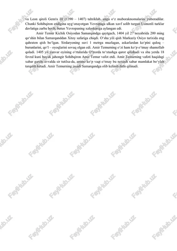 . amir temur harbiy yurishlari oqibatida quyi idil (volga) viloyatlari, saroy berka, saroychik va hojitarxon (astraxon) kabi shaharlar egallandi. amir temur to‘xtamishni quvib ryazan viloyatigacha bordi va yelest shahrini ishg‘ol qildi. rusiya tarixchilari b.d. grekov va a.yu. yakubovskiylrning ta’kidlashicha, amir temurning to‘xtamish ustidan qozongan g‘alabasi faqat o‘rta osiyo uchun emas, balki butun sharqiy yevropa, shuningdek, rus knyazliklarining birlashishlari uchun ham buyuk ahamiyat kasb etgan edi. shundan so‘ng amir temur butun e’tiborini eron, iroq, suriya, kichik osiyo va hindiston yerlarini uzil – kesil zabt etishga qaratdi. u besh yillik (1392 – 96) urush davomida g‘arbiy eron, iroq (1393 yil 22 avgustda bag‘dod shahri zabt etilgan) va kavkazni egalladi, natijada muzaffariylar va jaloiriylar sulolasining hukmronligi barham topdi. amir temurning hindiston ustiga qilgan urushi 1398 yil maydan – 1399 yil martigacha davom etgan. bu urushda amir temurga qarshi asosiy raqib sifatida dehli hokimi sulton mahmud (1393 – 1413) chiqdi. 1398 yil 17 dekabrda …