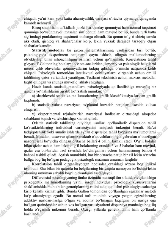 miga ega bo‘lganligini kuzatishimiz mumkin. shunday qilib, insonlar orasida farqlarni ifodalash uchun xarakterning oddiy tiplari farqlab ko‘rsatilgan. shu bilan bir qatorda bu klassifikatsiyalarning negizida anatomik-fiziologik hamda psixologik xususiyatlar yotadi. xarakterologik tasniflarning asosiy namoyondalari i.kant va i.banzenlar bo‘lishgan. boshqa bir yo‘nalishlardan biri bo‘lmish psixodiagnostika esa inson anatomik tavsifnomasi va xarakter xususiyatlari orasidagi aniq bir harakatlarning o‘zaro munosabati yaqqol namoyon bo‘lgan. bunda albatta turli tabiatga ega bo‘lgan insonlarga e’tibor qaratilgan. demak, j.lavater asos solgan fiziognomika doirasidir. insonning tashqi ko‘rinishi, mimikasiga qarab uning xulq-atvorini aytib berish mumkin ekan. f.a.gall tomonidan asos solingan frenologiya (kranioskopiya) vakillari inson boshining tuzilishiga qarab, uning o‘ziga xos xususiyatlarini aniqlashga intilganlar. abbat mishok grafologiya borasida ko‘p ishlar olib borgan, ya’ni ular yozuvlar haqidagi fan namoyondalari sifatida yozuvdagi harflarning tuzilishi egiluvchanlik darajasi, bosimi va shu kabi qator xususiyatlariga qarab, kishilar xarakterini aytib berganlar. ilmiy asoslanmagan bu sohalar pozitiv fan sohalarining kirib kelishi bilan inkor etila boshlagan, lekin hozirgi kunga kelib …