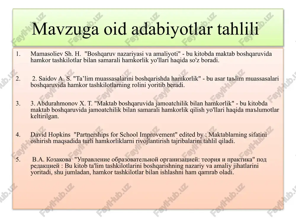quvchilarga ta'lim berish uchun hamkorlik qilishadi. bu holat singapur o'quv tizimida ta'lim sifatini yuqori darajada saqlash va uni o'zlashtirish uchun yirik rolni o'ynaydi. muammo yuzasidan yaponiya tajribasi o‘rganilganda 1. korporativ tashkilotlar va sohalarning hamkorligi: yaponiyada korporativ tashkilotlar, sohalar va akademik institutlar, ta'lim muhitini o'zlashtirish uchun katta jarayonlar olib borishadi. masalan, texnologiya kompaniyalari o'quv jarayonlariga yangi texnologiyalar va innovatsiyalarni taqdim etish orqali o'quvchilarning texnik bilimlarini rivojlantirishadi. 2. tarbiya va ta'limning sifati: yaponiya ta'lim tizimi dunyoda o'rtacha natijalarga ega bo'lsa-da, uni takomillashtirish uchun korxonalar, universitetlar va qo'shimcha ta'lim muassasalari o'rtasidagi hamkorlik muhimdir. bu, o'quvchilarga real dunyo bilan bog'liqlikda ta'lim olish imkoniyatini ta'minlash uchun muhimdir. 3. qo'shimcha resurslar va ta'lim imkoniyatlari: hamkor tashkilotlar, o'quvchilarga qo'shimcha resurslar, masalan, dastur-tadbirlar, kurslar va amaliy mashg'ulotlar tashkil etish orqali ilmiy-tadqiqot va kasb-hunar ta'limini rivojlantirish uchun ko'maklashishadi. 4. ijtimoiy ta'sir: yaponiyada o'quv muhitini rivojlantirishda ijtimoiy jamoat va korporativ tashkilotlar orasidagi ko'maklashish katta ahamiyatga ega. bu, o'quvchilar uchun ijtimoiy …