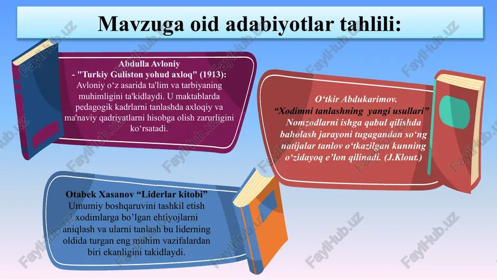 tnoma so‘raladi finlandiya faqat yuqori ko‘rsatkichlarga ega bo‘lgan nomzodlar o‘qituvchilik kasbiga kirishishlari mumkin. o‘qituvchi bo‘lish uchun nomzodlar pedagogika bo‘yicha magistr darajasiga ega bo‘lishlari kerak. bu jarayon o‘qituvchilarning chuqur bilim va yuqori malakaga ega bo‘lishini ta'minlaydi. oliy ta’lim bitiruvchilariga 3-kursdan ishlash huquqi berilgan. ularga ishga kirish huquqini berish uchun sertifikatlash tizimini ishlab chiqish kerak. 4 o‘qituvchilar faqat malaka oshirish inistitutlarida o‘z malakalarini oshirishadi avstraliya -australian institute for teaching and school leadership (aitsl) o‘qituvchilar uchun maxsus malaka oshirish kurslari va treninglar tashkil etiladi. ular o‘z kasbiy mahoratlarini baholash va yaxshilash imkoniyatiga ega.. davlat va hususiy malaka oshirish inistitutlarini ish faoliyatlarini yanada takomillashtirish kerak ta’lim faoliyatida pedagog xodimlariga bo‘lgan ehtiyojini aniqlash va seleksiylashdan asosiy maqsad, zamonaviy bilimga ega o‘z ustida ishlaydigan xxi asr ko‘nikmalarini o‘zida va o‘quvchilarda joriy eta oladigan zamonaviy pedagoglarni shakllantirishdir.buning uchun maktab rahbari barcha pedagoglarni o‘z ustida ishlashlariga zamonaviy bilim ko‘nikmalarni egallashlariga, o‘z fanini yaxshi biladigan mustaqil fikriga ega, dunyoqarashi …