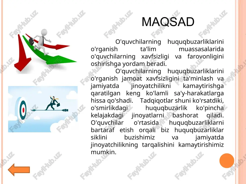 ofilaktik mexanizmlarini yaratish; 5.ularni xatti-harakatlar sodir etilishiga imkon beradigan sabablar va shart-sharoitlarni aniqlash hamda chora-tadbirlar ishlab chiqish . chora tadbir rejasi muammo amalga oshirish mexanizmi mas'ullar muddati natija o'quvchilarning psixologik holati, qiziqishlari, xarakteri, tengdoshlari va oila aʼzolari bilan munosabatlari o'quvchilar bilan qayta tiklovchi adolat dialog va yarashuv yo'li bilan zararni bartaraf etishga doir amaliy suhbatlar o'tkazish maktab raxbari mmibdo' psixolog sinf raxbar ota-onalar. yil davomida suxbat natijasiga koʻra uning xarakteri, oila aʼzolari va tengdosh oʻrtoqlariga munosabati aniqlanadi. o'quvchilar tomonidan huquqbuzarlikni sodir etilishi holatlarining aksariyati nazoratsizlikdan kelib chiqishi muammosi ularni xatti-harakatlar sodir etilishiga imkon beradigan sabablar va shart-sharoitlarni aniqlash hamda bartaraf etishga qaratilgan, yakka tartibdagi profilaktika ishi bilan birgalikda amalga oshirish maktab raxbari mmibdo' psixolog sinf raxbar ota-onalar. psixolog inspektor yil davomida bolaning aqliy rivojlanishi yaxshilanadi. ota -onalar farzandlari uchun motivatsiya manbalariga aylanadi takliflar: 1. ijtimoiy-hissiy ta'lim (sel) dasturlarini amalga oshirish: o'quvchilarga o'z-o'zini anglash, uchun maktab o'quv dasturiga sel dasturlarini integratsiyalash. …