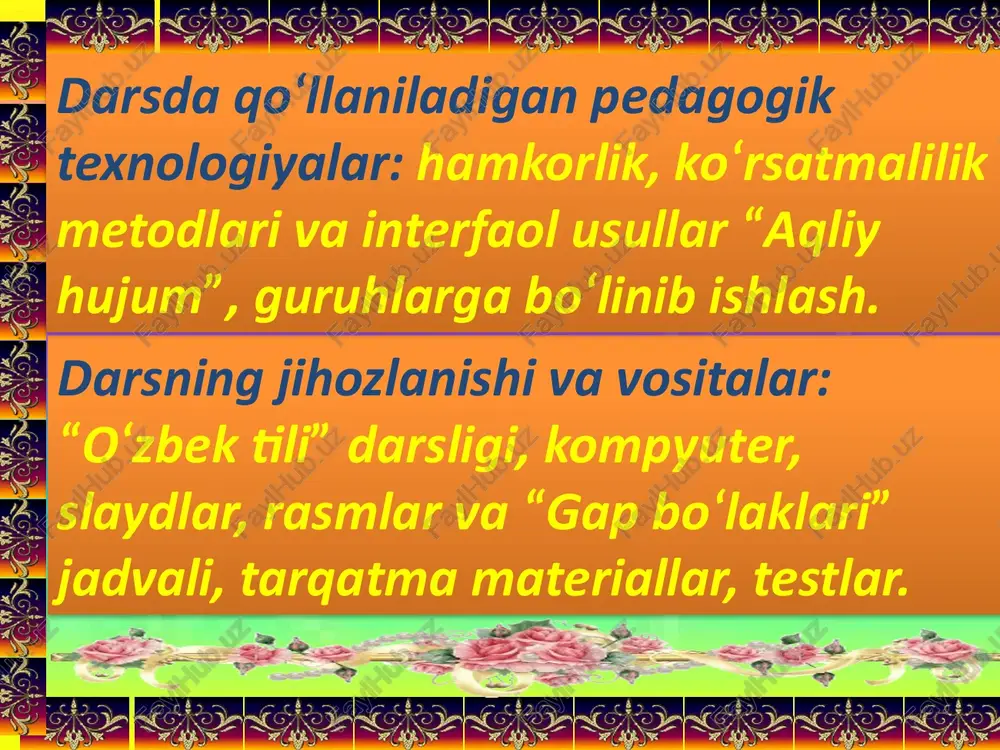 ta, qorjin, asiq. pәnaraliq baylanis: xaliq auiz әdebietіmen, xaliq pedagogikasimen baylanis, әdebiet. yaxshilik yerda qolmas ari suv ustida uchib yurib, birdan suvga tushib ketdi. qanotlari ho‘l bo‘ldi. arining uchishga kuchi yetmadi. shu payt arini kabutar ko‘rib qoldi. unga rahmi keldi. kabutar cho‘pni tishlab, suvga tashladi. ari cho‘pni kema qilib, halokatdan qutuldi. bir bola tuzoq qo‘yib, kabutarni tutmoqchi bo‘ldi. ari buni ko‘rib qoldi. u shu zahoti kelib, bolaning qulog‘ini chaqdi. bola og‘riqqa chidolmay tuzoqni tashlab, qulog‘ini ushladi. kabutar uchib ketib, falokatdan qutuldi. 3-topshiriq. matnni o‘qing va mazmunini so‘zlang. sabaqtiң tүrі: jaңa bіlіm beru sabaqtiң әdіsі: sұraq – jauap, oyin әdіsі, shig'armashiliq jұmis, jattig'u jұmisi. kөrnekіlіgі: buin tүrlerіne arnalg'an sizba, test tapsirmalari, interaktivtі taqta, qorjin, asiq. pәnaraliq baylanis: xaliq auiz әdebietіmen, xaliq pedagogikasimen baylanis, әdebiet. y a x sh i l i k “yaxshilik” boshqotirmasi 1. ilm . . . negizi. 2. vatan . . . kabi muqaddasdir. 3. modal so‘z gaplar …