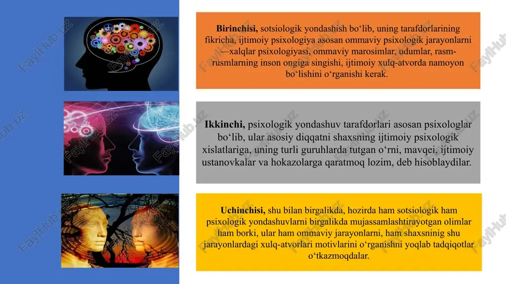rama-qarshi fikrni aristotel bayon etib, individni barcha ijtimoiy o’zgarishlarning sababchisi, chunki unda bunga imkon beruvchi psixologik tizimlar bor, deb yozadi. ya’ni, shaxs va jamiyat o’rtasidagi munosabat masalasi platonda jamiyat foydasiga hal bo’lgan bo’lsa, aristotelda bu narsa shaxs foydasiga yechilgan. ulardan keyingi yangi davr faylasuflari — gobbs, gelvetsiy, lokk, russo, gegel, makiavelli, sharq faylasuflaridan beruniy, forobiylar ham barcha asarlarida shaxs va jamiyat qarama-qarshiliklarini ilmiy asosda sharhlashga urindilar, lekin hech qaysisi bu muammoni ijtimoiy psixologik muammo darajasiga ko’tara olmadi. farobiyning gnoseologik qarashlari ya’ni bilish haqidagi ta’limoti ijtimoiy-falsafiy fan rivoji tarixida alohida o‘rinni egallaydi. olimning bu boradagi fikrlari uning «mantiq to‘g‘risida risolaga muqaddima», «mantiqqa kirish», «aql to‘g‘risida», «falsafaning ma’nosi va kelib chiqishi» va boshqa asarlarida tahlil etib berilgan. •matematika, tabiatshunoslik va metafizika ilmlari inson aql-zakovatini boyitishga xizmat qiladi •grammatika, she’riyat va mantiq esa fanlardan to‘g‘ri foydalanishni, bilimlarni boshqalarga to‘g‘ri tushuntirish, ya’ni aqliy tarbiya uchun •siyosat, axloqshunoslik, psixologiya va pedagogikaga oid bilimlar kishilarning jamoaga …