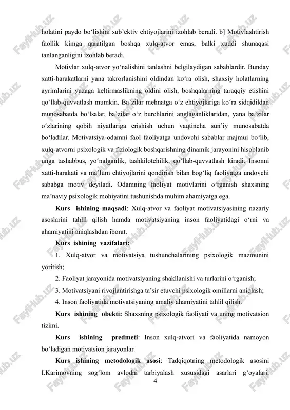 as, balki hayot davomida oila tarbiyasi, ta’lim, ijtimoiy muhit, shaxsiy tajriba, shuningdek, diniy e’tiqod, milliy hamda umuminsoniy qadriyatlar asosida shakllanadi. shu sababli, har bir insonning xulqi oʻziga xos, noyob va takrorlanmas boʻladi.[footnoteref:3] [3: p.i.ivanov m.e.zufarova umumiy psixologiya 2020 yil] abdulla avloniy oʻzining shoh asari sanalgan “turkiy guliston yoxud axloq” asarida inson uchun muhim boʻlgan jamiki axloq-odob me’yorlari, ta’lim-tarbiya masalalariga alohida e’tibor qaratadi. xususan, abdulla avloniy inson xulqini ikkiga ajratadi va u haqida “axloq ulamosi insonlarning xulqlarini ikkiga boʻlishlar. agar nafs tarbiyat topib, yaxshi ishlarni qilurga odat qilsa, yaxshilikgʻa tavsif boʻlub, “yaxshi xulq” agar tarbiyatsiz oʻsub, yomon ishlaydurgan boʻlub ketsa, yomonligʻgʻa tavsif boʻlub “yomon xulq” deb atalur” deb ta’kidlaydi. abdulla avloniy bobomiz diyonat, gʻayrat, qanoat, shijoat, ilm, sabr, hilm, intizom, vijdon, vatanni suymak, haqqoniyat, iffat, hayo, idrok va zako, sadoqat, muhabbat va kechirimlilik kabi sifatlarni yaxshi xulq deya taʼriflagan. yomon xulq koʻrinishlari deb gʻazab, jaholat, hasad, adovat, gʻiybat, haqorat, nifoq, tama, …