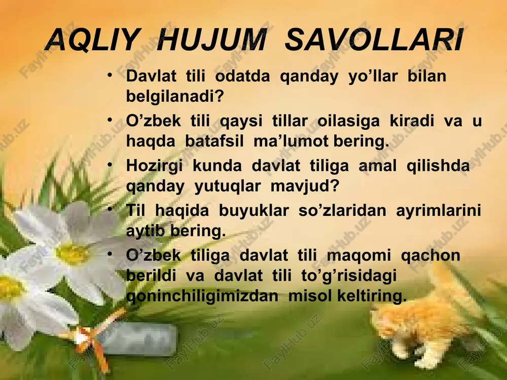 im, ipaklarim, ona tilim, kechir meni, ona tilim. hazrat navoiy uqtirganlaridek: tilga ixtiyorsiz - elga e’tiborsiz o‘zbek tilidagi so‘zlar serqirraligi, mayinligi, ohangliligi bilan boshqa turkiy tillardan farqlanib turadi. bu millatimizning ochiq ko‘ngilligi, saxiyligi, yuksak tafakkur sohibiligidan dalolat. nemis tilshunosi va faylasufi vilgelm gumboldt: xalq tili hamisha milliy ruh bilan chambarchas bog‘langan deb, tushuntiradi. o‘zbekistonda 130 dan ortiq millat va elatlarning vakillari yashaydi. aholi sonida o‘zbeklarning salmog‘i yildan yilga o‘sib bormoqda. o‘zbek tiliga boshqa xalqlarning qiziqishi ortmoqda, shu bois o‘zbek tilimizni birinchi navbatda o‘zimiz e’zozlashimiz talab etiladi.