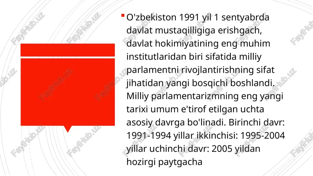 iq bo'lur edi. • ikkinchidan, ijro hokimiyati tizimini optimallashtirish, ma'muriy islohotlarni davom ettirish va davlat boshqaruvida zamonaviy menejment usullarini keng qo'llash zarur. davlat boshqaruvini haddan tashqari markazlashtirishdan voz kechish zarur. buning uchun ko'pgina vakolatlarni markaziy davlat organlaridan hududiy organlarga o'tkazish kerak. shuning uchun joylarda – tuman, shahar va viloyat hokimliklarida investitsiyalarni faol jalb etish bo'yicha hokim o'rinbosarlari lavozimi joriy etildi. • istiqboldagi dolzarb vazifalardan biri – hududlarda ijtimoiy-iqtisodiy masalalarga mas'ul bo'lgan rahbarlarni tanlash va joy-joyiga qo'yish bo'yicha vakolatlarni tuman va shahar hokimlariga to'liq o'tkazishdan iborat. • hokimlarning ijro va vakillik hokimiyati rahbari sifatidagi vakolatlarini alohidaalohida ajratib qo'yish lozim. xalq noiblari vakolatlari • keyingi paytda yurtimizda xalq deputatlari kengashlarining roli, xalq noiblarining vakolatlari tubdan oshirildi. siyosiy partiyalarning mahalliy hokimiyat idoralarini shakllantirish borasidagi vakolatlari bosqichma-bosqich kengaytirildi, deputatlik nazorati esa mustahkamlandi. biroq, ochiq tan olishimiz lozim, hokimlarning ham mahalliy kengashlarga, ham ijro hokimiyatiga rahbarlik qilishi demokratik printsiplarga mos keladi, deb bo'lmaydi hokimlarning axborot …