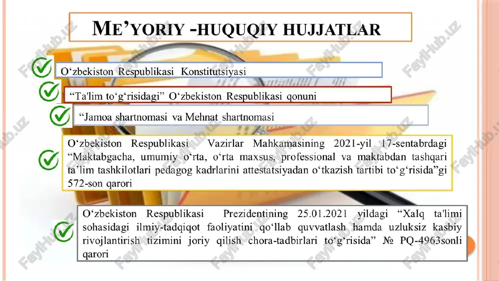 roitida “ustoz-shogird” an’anasi doirasida ma'sul oʻqituvchi va yordamchi oʻqituvchi boʻlib dars mashg’ulotlarini tashkil etsak, yosh yoki demotivatsiyaga ega o’qituvchilar o’z qobig’idan chiqishga majbur bo’ladi, vizual o’rganadi, amalda mashg’ulotlarni tajribali uztoz oldida o’tadi, tahlil qiladi, xulosa qiladi, o’zini o’zi baholaydi, natijada ish unumdorligi oshadi. odatda ish haqqiga qo’shimcha ustama olish uchun ariza va hujjatlarini taqdim etgan o’qituvchining ish faoliyatini o’rganamiz va baholaymiz, boshqa hollarda qolgan o’qituvchilarning ish unumdorligini baholamaymiz. agar biz barcha o’qituvchilar uchun ish unumdorligini oshirishning samarali usullarini va baholash mezonlarini amalda qoʻllasak xodimlarning sogʻlom ish va hayot muvozanatiga ega boʻlishini ta'minlagan bo’lar edik. 13 takliflar o’qituvchi ish unumdorligini oshirishning samarali usullari va baholash mezonlarini amalda qo’llash kerak ish va hayot muvozanatini targ‘ib qilish. demotivatsiyaga ega o’qituvchilarning ehtiyojlarini yaxshiroq qondirish va motivatsiyani oshirish xodimga o‘sish imkoniyatlarini taqdim etish t/r muammo muammoning amalga oshirish mexanizmi mas’ullar muddati kutilayotgan natija 1 demotivatsiyaga ega xodimlarning maktab rahbariyati e’tiboridan chetda qolayotganligi demotivatsiyaga ega xodimlarni …