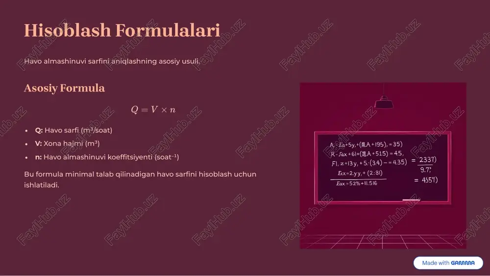 ventilyatsiya tizimidagi havo almashinuvi sarfini hisoblash - Page 4