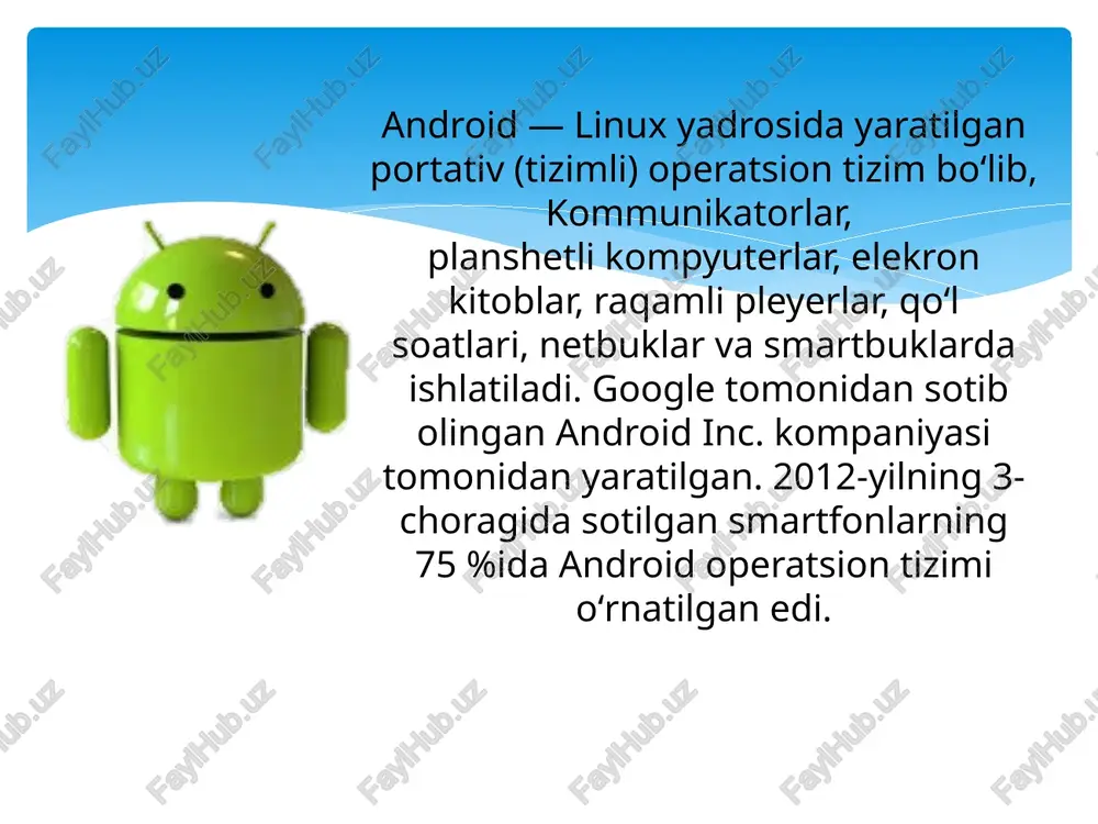 har xil harakatlar qilishni boshlaydi, bosganda qoʻlini silkitadi. qiziqarli faktlar mobil ilovalarni yaratishda emulyatorlar muhim ahamiyatga ega. ular dasturchilarga haqiqiy qurilmaga ega bo‘lmasdan turib, ilovalarni sinovdan o‘tkazish imkonini beradi. 1. ios emulator (xcode simulator) xcode ichida o‘rnatilgan ios emulyatori turli xil iphone, ipad va boshqa ios qurilmalarining virtual versiyalarini simulyatsiya qilish imkonini beradi. bu dasturchilarga ilovalarni real qurilmalarda sinab ko‘rmasdan turib, o‘zgarishlarni tekshirish imkonini beradi. 2. android emulator (android virtual device - avd) android studio’da o‘rnatilgan avd yordamida android qurilmalarining turli versiyalarini simulyatsiya qilish mumkin. avd turli qurilma o‘lchamlari, ekran o‘lchamlari va apparat parametrlari bilan ishlash imkonini beradi. 3. genymotion genymotion — bu tezkor va samarali android emulyatori bo‘lib, u dasturchilarga turli android qurilmalarini sinovdan o‘tkazishga imkon beradi. bu emulyator ko‘plab qurilmalarni va android versiyalarini qo‘llab-quvvatlaydi. 4. testflight apple ekotizimida sinov ilovalari uchun testflight foydalanuvchilar tomonidan keng qo‘llaniladi. bu xizmat yordamida dasturchilar o‘z ilovalarini beta sinovchilarga tarqatishlari va ularning fikr-mulohazalarini …