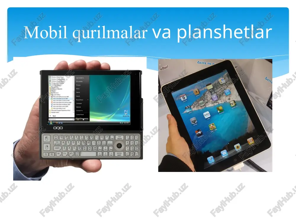 siyalarini javascript koʻrinishida chaqiramiz. siz faqat bir marta yozishingiz kerak, bu ramkalar ushbu dasturni android va ios uchun o'rnatish fayllariga avtomatik ravishda tarjima qiladi. ishlashda unchalik og'ir bo'lmagan va qurilmaning funksional imkoniyatlaridan foydalanishi kerak bo'lgan ba'zi ilovalar ushbu ishlab chiqish usulini tanlaydi. gibrid ilovani yaratish mahalliy dasturga qaraganda ancha tez va amaliyroq. shunga ko'ra, ushbu turdagi mobil ilovaning funktsiyasi mahalliy dasturdan unchalik farq qilmaydi - bu gibrid ilovani yaratishning oqilonaligini ko'rsatadigan xususiyat. ular tez yuklanadi, veb tezligi sekin bo'lgan mamlakatlarda foydalanish uchun ideal va mijozlarga doimiy foydalanuvchi tajribasini beradi. nihoyat, ular yakka kod bazasidan foydalanganligi sababli, davom etish uchun ancha kam kod mavjud. mobile operating systems 2.1 android 2.2 ios 2.3 bada 2.4 blackberry 2.5 firefox os 2.6 palm os 2.7 sailfish os 2.8 symbian 2.9 tizen 2.10 windows mobile 2.11 windows phone 2.1 android android — hozirgi vaqtda dunyodagi eng ko'p ishlatiladigan mobil operatsion tizim. 2008 yilda google tomonidan …
