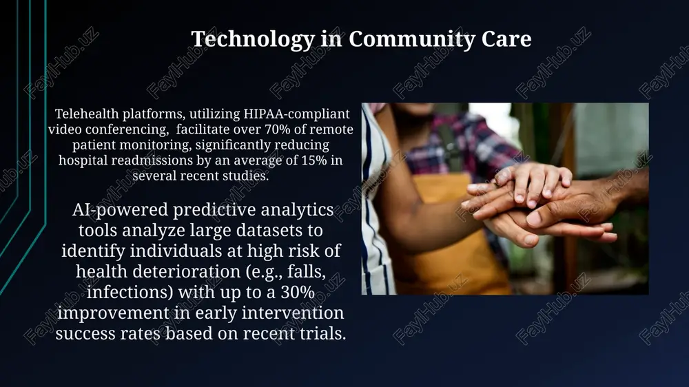 es crucial insights into the perceived effectiveness of community care programs, exceeding 80% response rates indicating program success. utilize cost-effectiveness analysis comparing community care interventions (e.g., home healthcare) to traditional institutional care, demonstrating a potential 20-30% reduction in overall healthcare expenditures for similar outcomes. the role of family in community care a strong correlation exists between family support structures and reduced rates of hospital readmission (by 15-20%) among elderly patients receiving community care, emphasizing the preventative and rehabilitative benefits of family engagement. family caregivers provide approximately 80% of long-term care services in many developed nations, significantly reducing the burden on formal healthcare systems and representing a substantial, largely unpaid, workforce. implementing a community care plan implementing a community care plan requires a needs assessment involving at least 50% of the target population to identify crucial service gaps and prioritize resource allocation effectively, ensuring optimal outcomes. data-driven monitoring and evaluation, including …