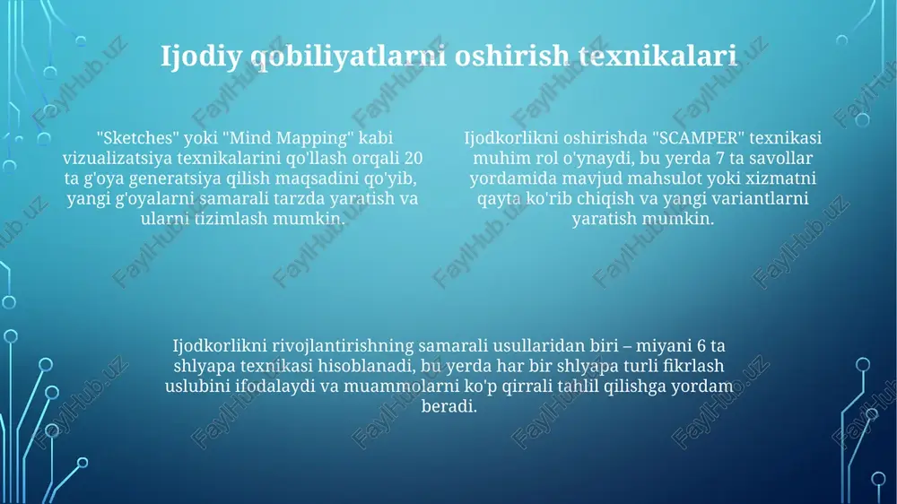 ijodiy fikrlashni rivojlantirish usullari - Page 4