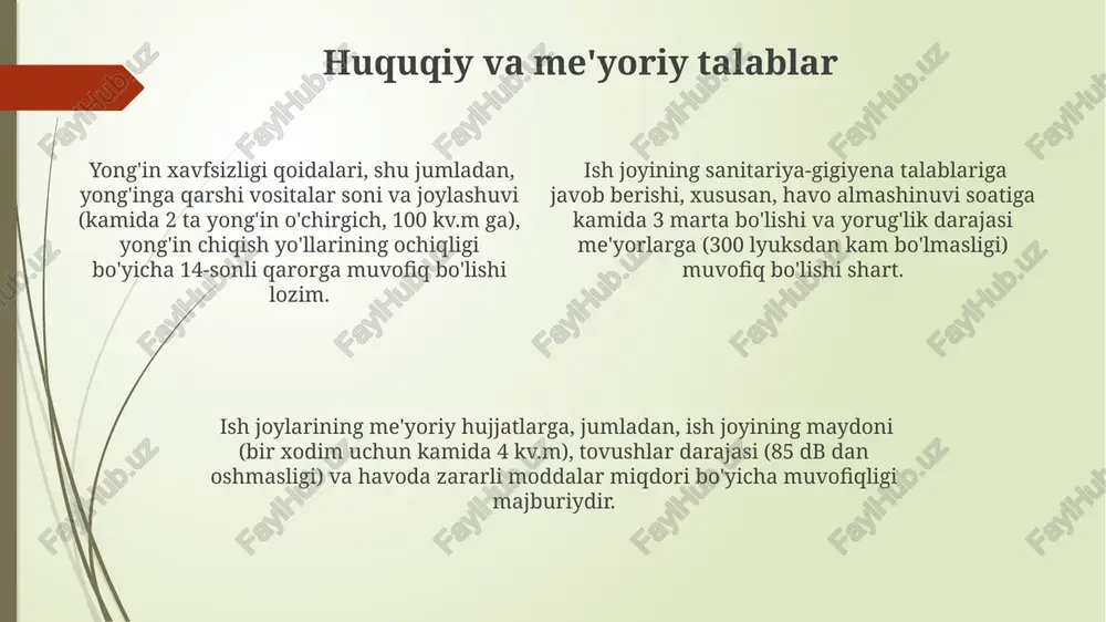 ish ornini tashkillashtirish talablari - Page 4