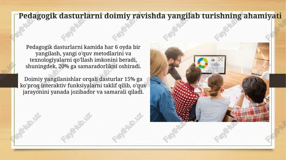 ar yordamida ta'minlanishi mumkin. axborot xavfsizligi va pedagogik dasturlar pedagogik dasturlarda foydalanuvchi ma’lumotlarini 256 bitlik aes shifrlash algoritmi orqali himoya qilish, kiberxavfsizlikni ta’minlashda muhim ahamiyatga ega. bolalar uchun mo‘ljallangan pedagogik dasturlarni gdpr va coppa qoidalariga muvofiq yaratish, shaxsiy ma’lumotlar himoyasini ta’minlashda hal qiluvchi omil hisoblanadi. e'tiboringiz uchun rahmat @taqdimot_robot image7.jpg image8.jpg image9.jpg image10.jpg image11.jpg image12.jpg image13.jpg image14.jpg image15.jpg image16.jpg image17.jpg image18.jpg image19.jpg image20.jpg image3.png image4.png
