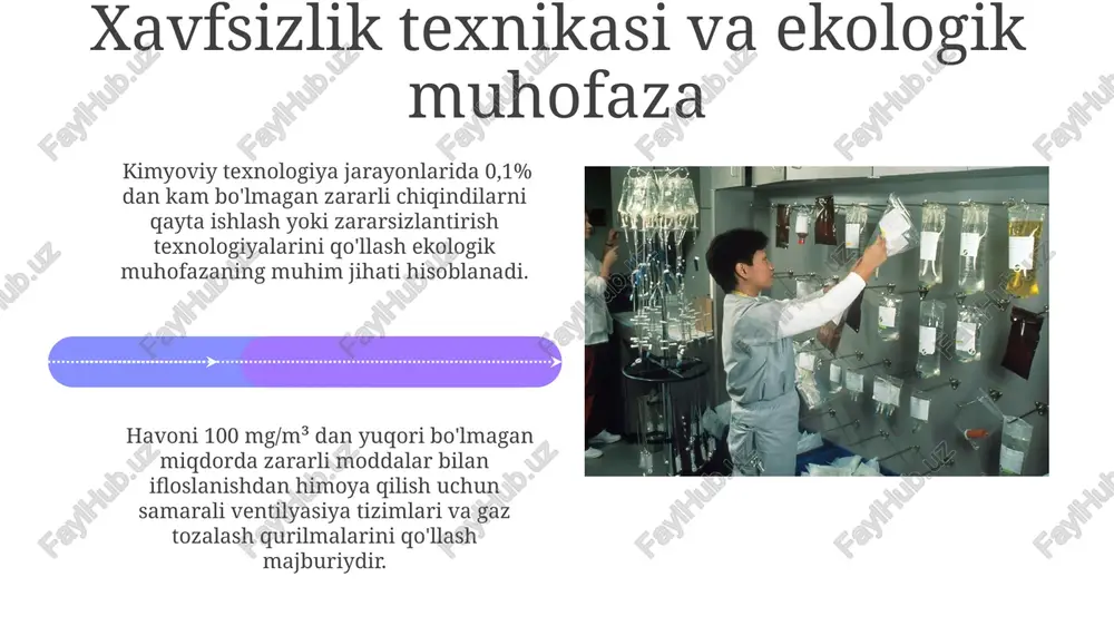 5% ga o'sishni ta'minlaydi, bu esa 10 yil ichida ishlab chiqarish hajmini 60% ga oshirishga imkon beradi. yangi katalizatorlarni ishlab chiqish va qo'llash orqali kimyoviy jarayonlarning samaradorligini 20-30% ga oshirish mumkin. rivojlantirish va modernizatsiya energiya sarfini 15% ga kamaytirish maqsadida, ishlab chiqarish jarayonlarini optimizatsiya qilish va chiqindilarni qayta ishlash texnologiyalarini joriy etish. kimyoviy texnologiyadagi jarayonlarni 20% gacha tezlashtirishga imkon beruvchi yangi katalizatorlarni yaratish va joriy etish, bu esa ishlab chiqarishning samaradorligini oshiradi. e'tiboringiz uchun rahmat @taqdimot_robot image4.jpg image5.jpg image6.jpg image7.jpg image8.jpg image9.jpg image10.jpg image11.jpg image12.jpg image13.jpg image14.jpg image15.jpg image16.jpg image17.jpg image18.jpg image19.jpg image20.jpg image1.jpeg image2.jpeg image3.jpeg
