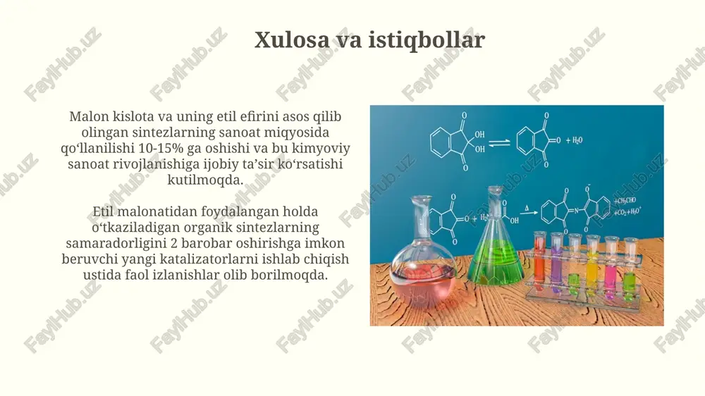 malon kislotasi va uning etil efirining xususiyatlari - Page 4