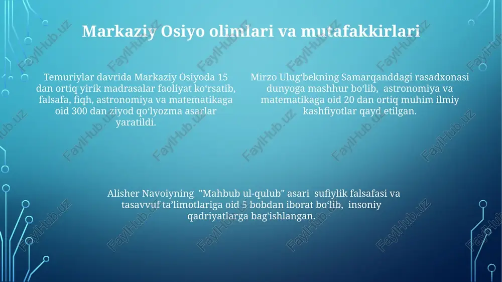 markaziy osiyoda amir temur davridagi falsafiy qarashlar - Page 4