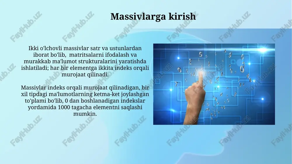 massivlar va ular ustida amallar - Page 4