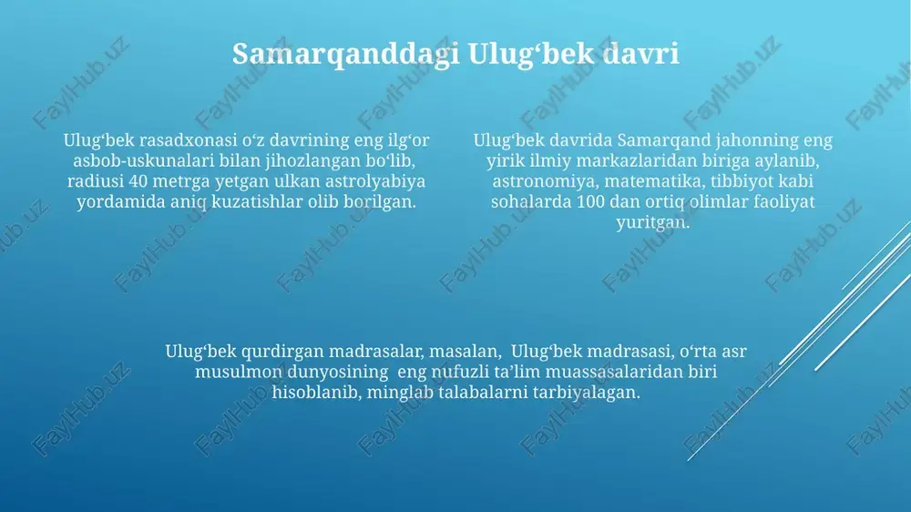 mirzo ulug'bekning ilmiy ishlari va yutuqlari - Page 4