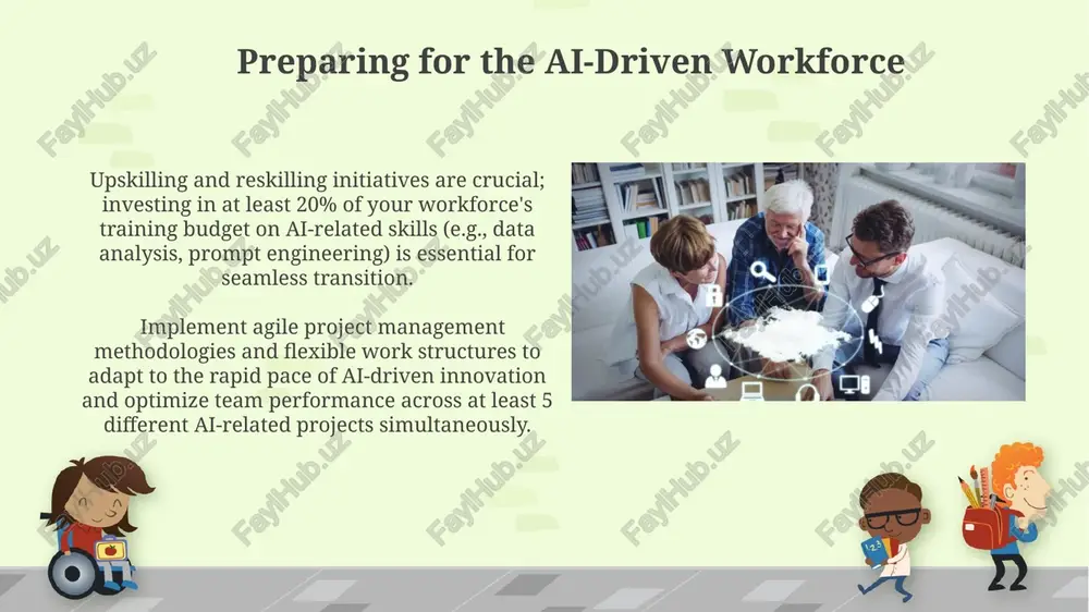 ance management systems can lead to a 15-20% improvement in objective performance evaluations by removing human biases and providing data-driven insights into employee strengths and areas for development. studies show a 25% increase in employee engagement when ai tools are implemented effectively, reducing mundane tasks and fostering a sense of empowerment through technological assistance and improved workflow efficiency. shifting job roles and skills the demand for ai-related roles like data scientists, machine learning engineers, and ai ethicists is projected to grow by over 40% in the next 5 years, creating new job opportunities requiring specialized technical and ethical expertise. approximately 60% of existing jobs will undergo significant transformation by 2030, requiring upskilling and reskilling initiatives focusing on human-ai collaboration, data literacy, and adaptability to rapidly evolving technologies. the changing nature of leadership the rise of ai necessitates a shift from command-and-control leadership to a more collaborative and coaching style, focusing …