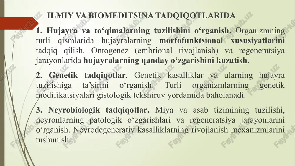 ismining mikroskopik tasviri (mikrosurati). hujayralar ko’k rangga bo’yalgan, silliq mushaklar, kollagen va boshqa komponentlar esa pushti rangga bo’yalgan. katta bo’sh joylar yog’ hujayralariga ishora qiladi, yog’lar qayta ishlash jarayonida erigan. image1.jpeg image2.jpeg image3.jpeg image4.jpeg /docprops/thumbnail.jpeg