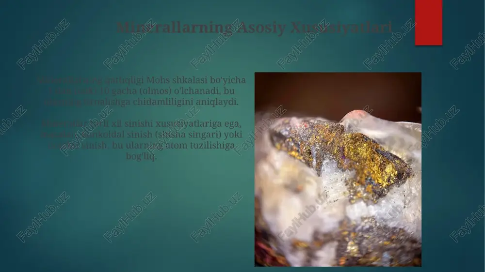 minerallar va ularning asosiy xususiyatlari.togʻ jinslari haqida umumiy ma’lumot - Page 4