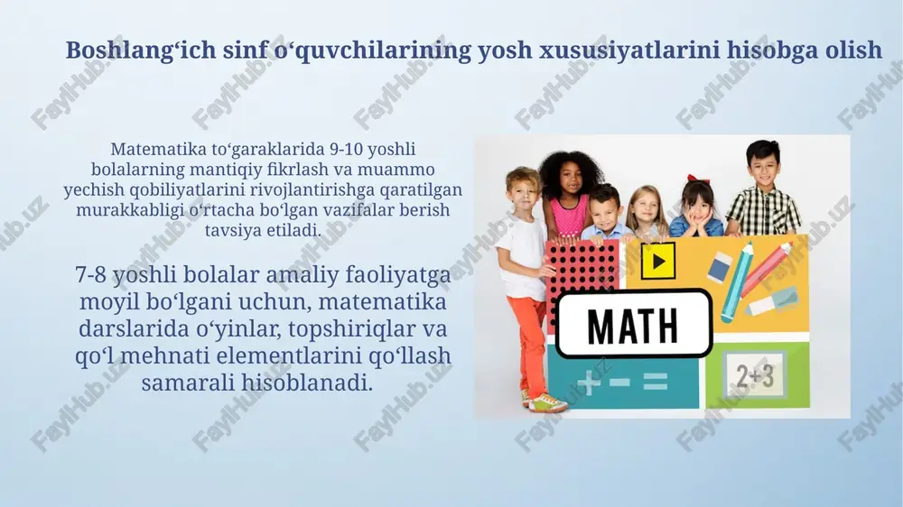 boshlangʻich sinflarda matematikadan sinfdan tashqari ishlarning mazmuni - Page 4