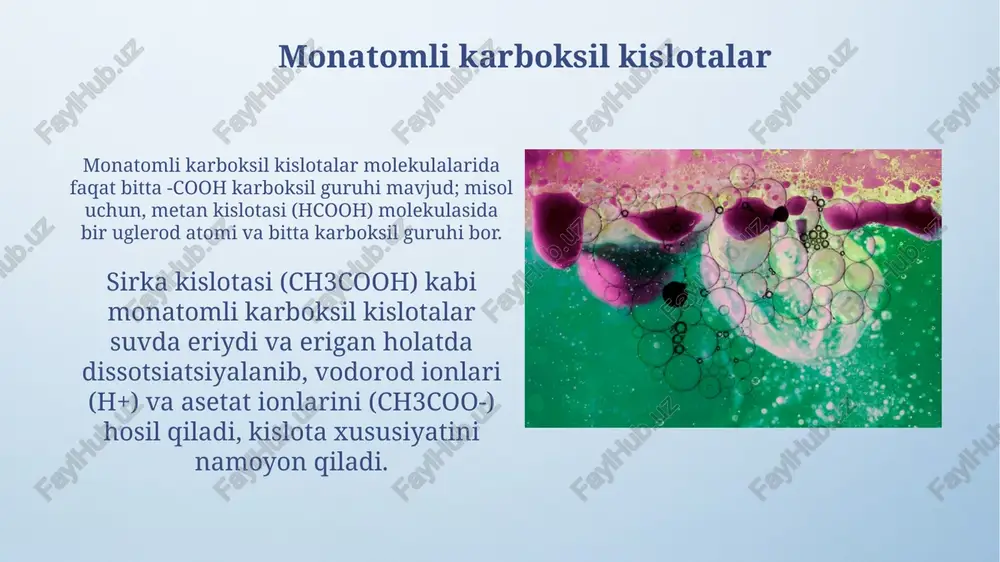bir atomli va koʻp atomli karbon kislotalar - Page 4