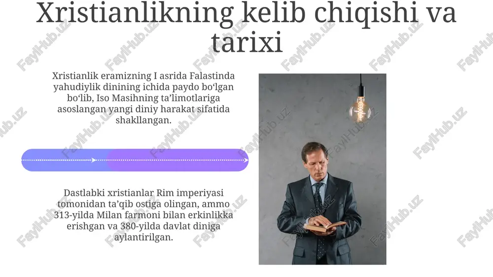an axloqi 10 ta amrga asoslangan bo'lib, jamiyatda adolat, mehr-shafqat va kechirim kabi tamoyillarni targ'ib qiladi, bu esa huquqiy tizimga ta'sir etadi. xulosa xulosa xristian ta'limotining asosiy nuqtalarini birlashtirib, masihning qurbonligini, gunohlarning kechirilishini va abadiy hayot umidini 3 ta asosiy aqida sifatida taqdim etadi. xulosa ko'pincha 12 havoriylik e'tiqodining qisqacha mazmunini o'z ichiga oladi va 1 ta xudoning mavjudligi, isoning ilohiyligi va muqaddas ruhning rolini tasdiqlaydi. e'tiboringiz uchun rahmat image5.jpg image6.jpg image7.jpg image8.jpg image9.jpg image10.jpg image11.jpg image12.jpg image13.jpg image14.jpg image15.jpg image16.jpg image17.jpg image18.jpg image19.jpg image20.jpg image21.jpg image1.jpeg image2.jpeg image3.jpeg