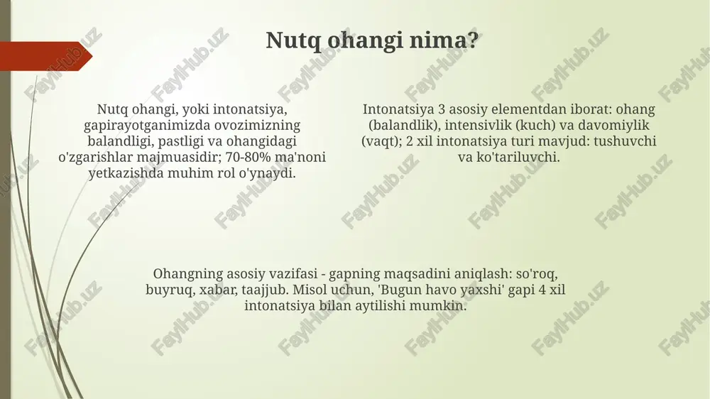 ohang va uning nutqdagi ahamiyati. urg'u va uning turlari - Page 4