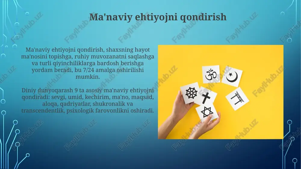 dinniy dunyoqarashning asosiy funksiyalari - Page 4