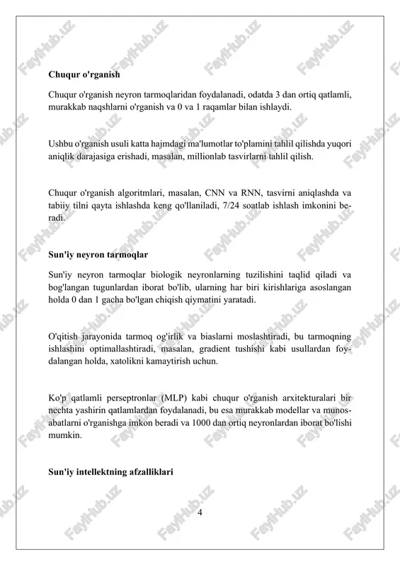 iy o'sishni rag'batlantiradi. kelajakda ai tibbiyotda kasalliklarni erta tashxislashda, shaxsiy davolash rejalarini ishlab chiqishda va dori vositalarini topishda 70% gacha samaraliroq bo'lishi kutilmoqda. blokcheyn va ai kombinatsiyasi 2030 yilga borib ma'lumotlar xavfsizligini 95% gacha yaxshilaydi, shuningdek, sun'iy intellekt algoritmlarining shaffofligi va ishonchliligini ta'minlaydi. sun'iy intellektga oid dolzarb tadqiqotlar generativ ai modellarini takomillashtirish boʻyicha tadqiqotlar davom etmoqda, ularning asosiy maqsadi yuqori sifatli, aniq va xavfsiz kontent yaratishga qaratilgan. bu 2024-yilda katta ahamiyatga ega. tushuntiriladigan ai (xai) sohasida katta oʻsish kuzatilmoqda, bu esa ai qarorlarini insonlar uchun tushunarli qilish va ishonchni oshirishga qaratilgan muhim 2025-yil tadqiqoti hisoblanadi. ai texnologiyalarini sogʻliqni saqlash sohasiga integratsiya qilish boʻyicha tadqiqotlar faol olib borilmoqda, kasalliklarni erta tashxislash va davolash usullarini optimallashtirish 2026 yilda maqsad qilingan. sun'iy intellektni rivojlantirishdagi muammolar ma'lumotlarning yetishmasligi katta muammo, chunki murakkab modellarni o'qitish uchun terabayt hajmdagi sifatli, annotatsiyalangan ma'lumotlar kerak, bu esa qimmat va vaqt talab qiladi. hisoblash quvvati cheklanganligi ai rivojlanishini sekinlashtiradi, …