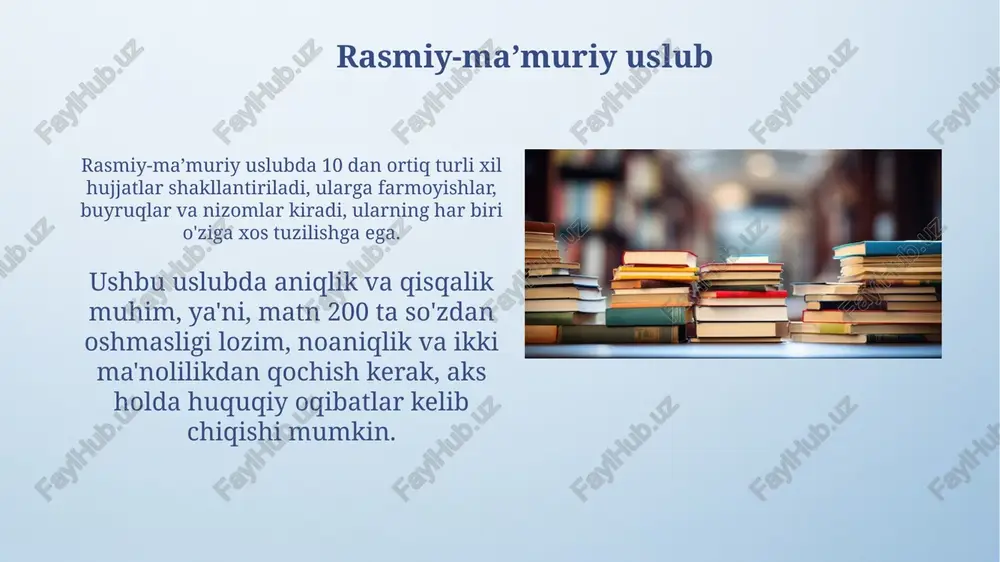 rasmiy uslub va uning stilistik xususiyatlari - Page 4