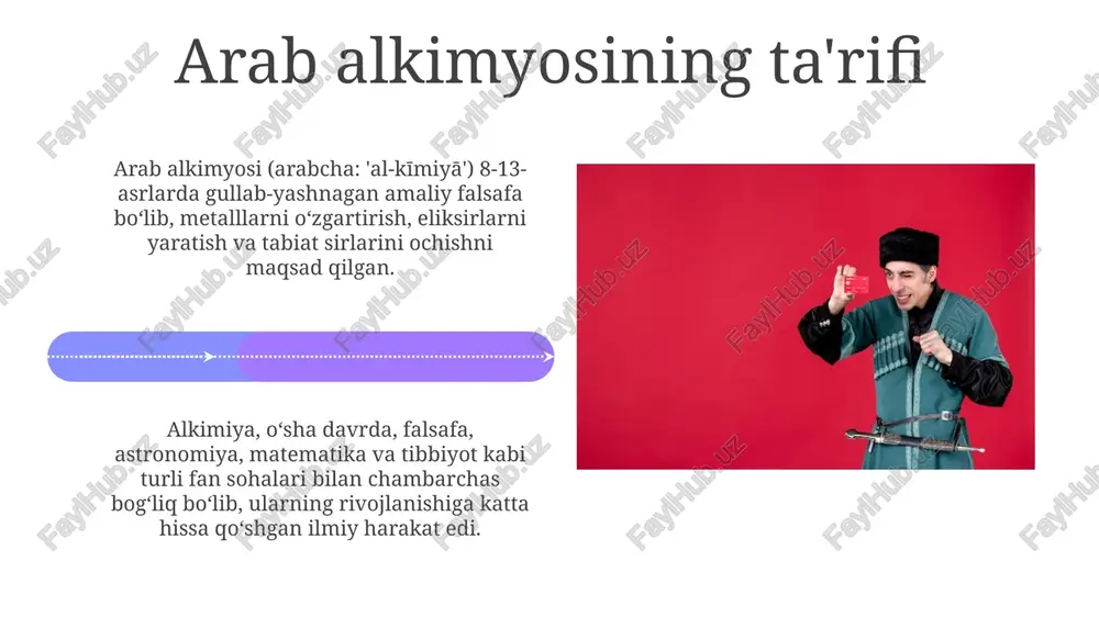 ishi, nazariy farazlarga asoslangan 9-asr tanqidini keltirib chiqardi. xulosa xulosa alkimyo jarayonida muhim ahamiyatga ega, chunki u yakuniy natijani, maqsadli moddani olishni anglatadi, masalan, falsafiy toshni yaratish kabi 1 ta maqsad qo'yilgan. xulosa, shuningdek, 4 ta elementning (yer, suv, havo, olov) muvozanatini anglatishi mumkin, bunda alkimyogar moddalarning 3 ta asosiy tamoyilini o'zgartirish orqali erishishga harakat qiladi. e'tiboringiz uchun rahmat image5.jpg image6.jpg image7.jpg image8.jpg image9.jpg image10.jpg image11.jpg image12.jpg image13.jpg image14.jpg image15.jpg image16.jpg image17.jpg image18.jpg image19.jpg image20.jpg image21.jpg image1.jpeg image2.jpeg image3.jpeg