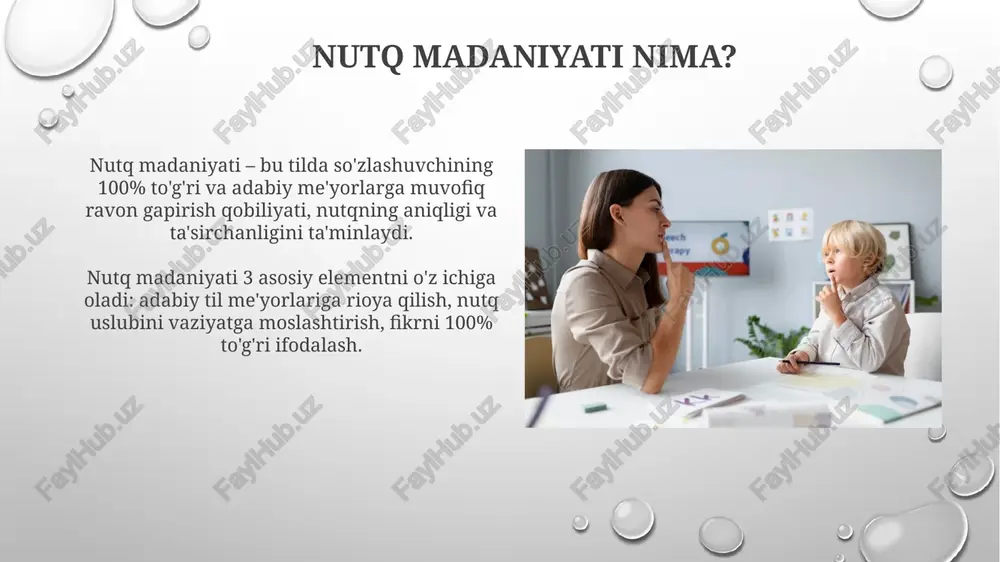lanadi, natijalarni 100% aks ettirishi zarur. xulosa pedagogning nutq uslubi, so'z boyligi va talaffuzining o'quvchilarning tushunish darajasiga 95% ta'sirini aniq ko'rsatishi lozim. kelajakdagi tadqiqotlar uchun yo'nalishlar kelajakdagi tadqiqotlar 21-asr pedagogikasi uchun nutq madaniyatining ta'sirini aniqlash uchun longitudinal tadqiqotlar o'tkazishi kerak, natijalarni miqdoriy baholash uchun 360 daraja usulini qo'llang. o'qituvchilarning nutq madaniyatini baholash bo'yicha yangi, 5 qirrali diagnostika vositasini ishlab chiqish, o'qituvchilarning samaradorligiga ta'sirini o'rganish uchun katta hajmdagi ma'lumotlar tahlilidan foydalaning. e'tiboringiz uchun rahmat image2.png image5.jpg image6.jpg image7.jpg image8.jpg image9.jpg image10.jpg image11.jpg image12.jpg image13.jpg image14.jpg image15.jpg image16.jpg image17.jpg image18.jpg image19.jpg image20.jpg image21.jpg image3.png