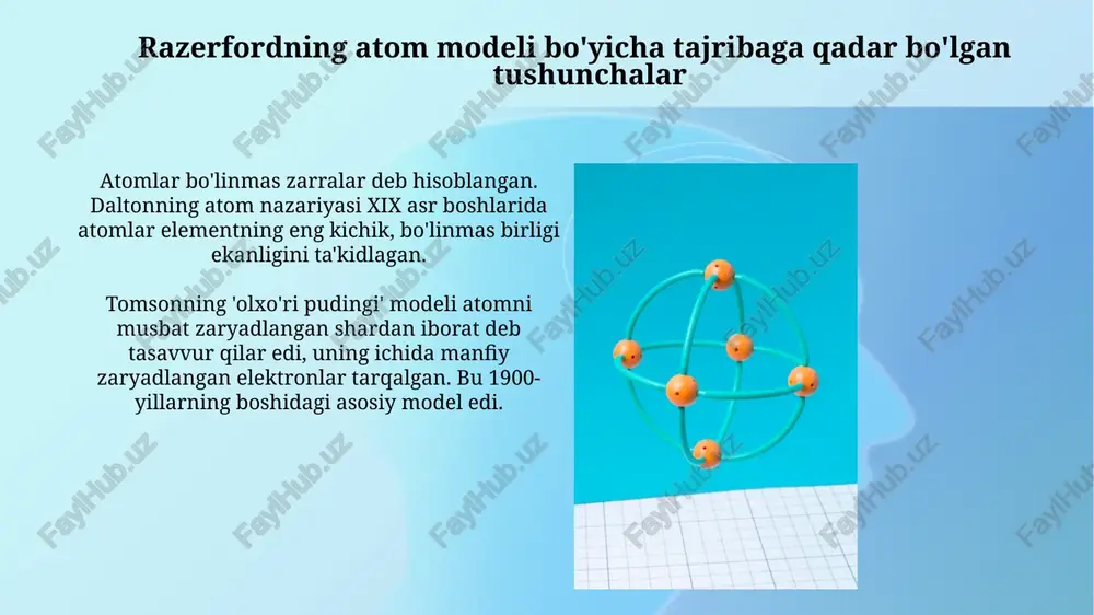 rezerfort tajribasi atom tuzulishining planetar modeli - Page 4