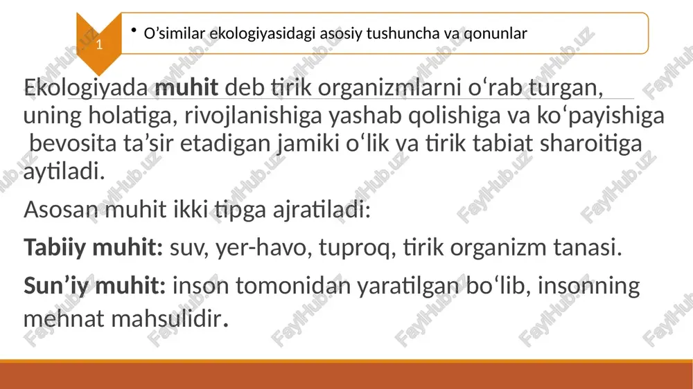 klovchi ekologik omillar tur tarqalishining geografik arealini belgilaydi va organizmlar rivojlanishining avvalam bor moddalarning yetishmasligi yoki haddan tashqari ko‘pligi uchun cheklab qo‘yishi mumkin. ekologik omillarning ta’sir qilish xususiyati ma’lum sharoitda o‘zgarishi mumkin, ya’ni ular cheklovchi bo‘lishi ham bo‘lmasligi ham mumkin. libix qonuni, minimum qoidasi – organizmlarning tarqalishi va miqdoriy rivojlanishida ekologik omillarning ahamiyatini belgilovchi tamoyillardan biri. nemis kimyogari yústus fon líbix (1803-1873) tomonidan qishloq xo'jaligi ekinlari uchun ishlab chiqilgan (libix bochkasi) (1840). yustus fon libix ko'rsatishicha, minimum miqdorda bo'lgan modda hosildorlikni boshqarib, uning miqdori va doimiyligini belgilab beradi. bunda tuproqda juda oz bo'ladigan va miqdori o'zgarib turadigan, ammo hayot uchun juda muhim bo'lgan moddalarning cheklovchi taʼsiri nazarda tutiladi. keyinchalik bu qoida kengroq talqin qilina boshlandi va boshqa omillar (mas, harorat, yorug'lik, namlik va boshqalar)ga nisbatan ham qo'llanildi. o'simliklarni qurshab olgan muhit ko'p sonli elementlardan tarkib topgan bo'lib, ularning hammasi, ham o'simliklarga bir xilda ta'sir ko'rsatmaydi va o'simliklar ham ularga nisbatan …