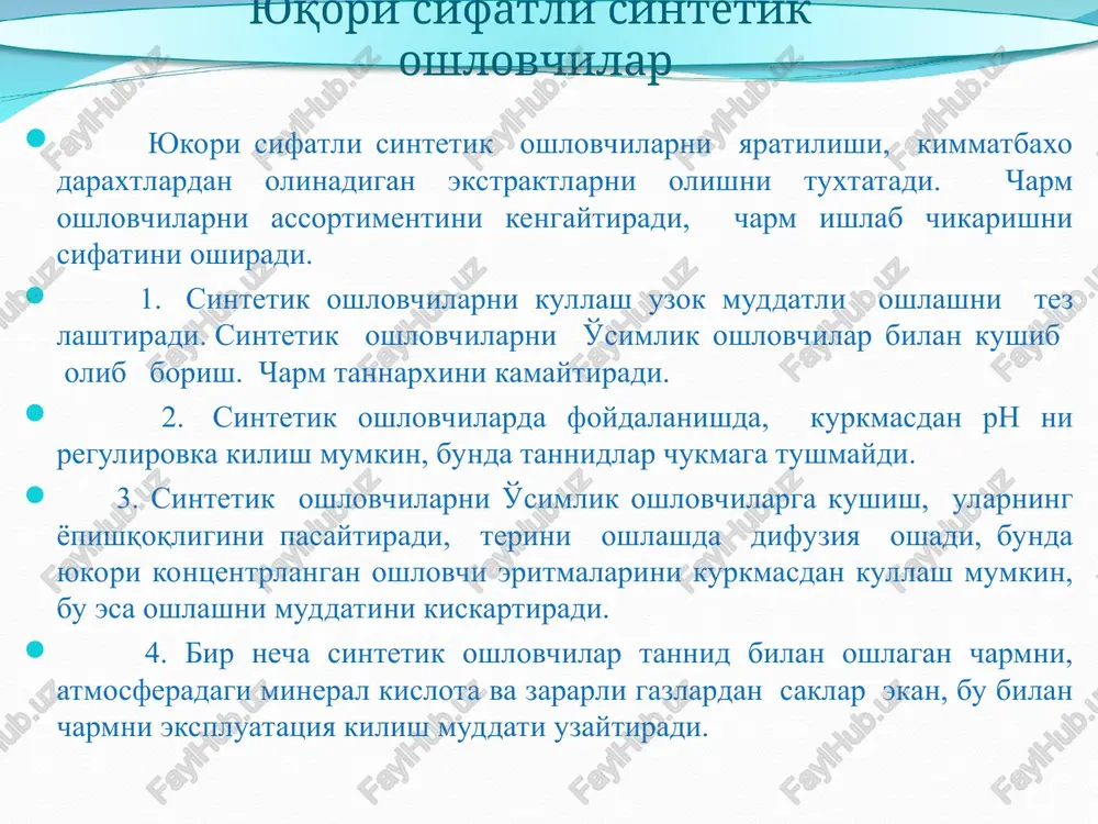 sintetik oshlovchi moddalar - Page 4
