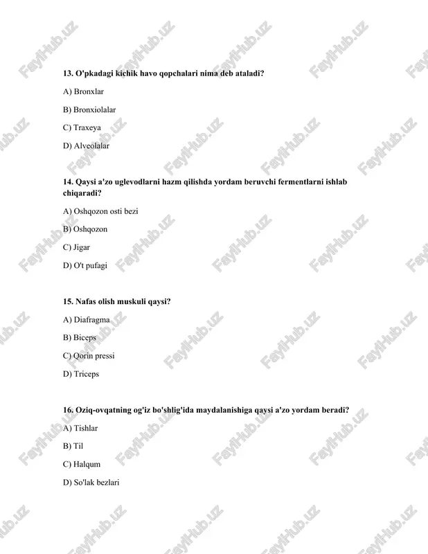 hazim qilish tizimining azolari nafas olish azolari - Page 4