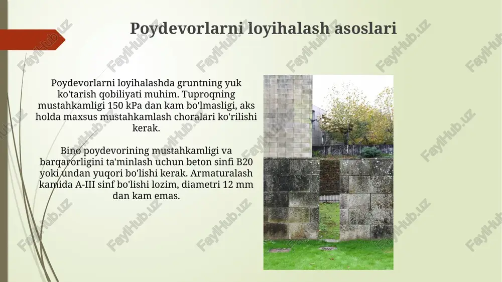 jamoat binolarining poydevor va devorlari - Page 4