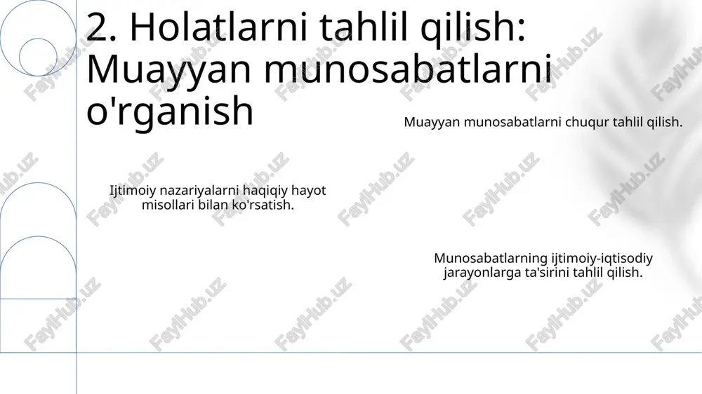 taraqqiyoti, demografik o'zgarishlar va global trendlarni hisobga olgan holda, bu munosabatlar kelajakda qanday rivojlanishini bashorat qilish. ijtimoiy-iqtisodiy jarayonlardagi turli munosabatlarni, masalan, shaxslar, guruhlar, institutlar va bozorlar o'rtasidagi munosabatlarni tahlil qilish. 15. ijtimoiy-iqtisodiy munosabatlarning kelajagi norasmiy institutlar ijtimoiy normalar va o'zaro ta'sirlarni shakllantiradi. ijtimoiy normalar iqtisodiy qarorlar va natijalarga ta'sir qiladi. bu munosabatlarni o'rganish ijtimoiy-iqtisodiy jarayonlarni tushunishga yordam beradi. 16. norasmiy institutlar va ijtimoiy normalar e'tiboringiz uchun rahmat @taqdimot_robot image1.png image2.png image3.png image4.png image5.png image6.png image7.png image8.png image9.png image10.png image11.png image12.png image13.png image14.png image15.png image16.png image17.png